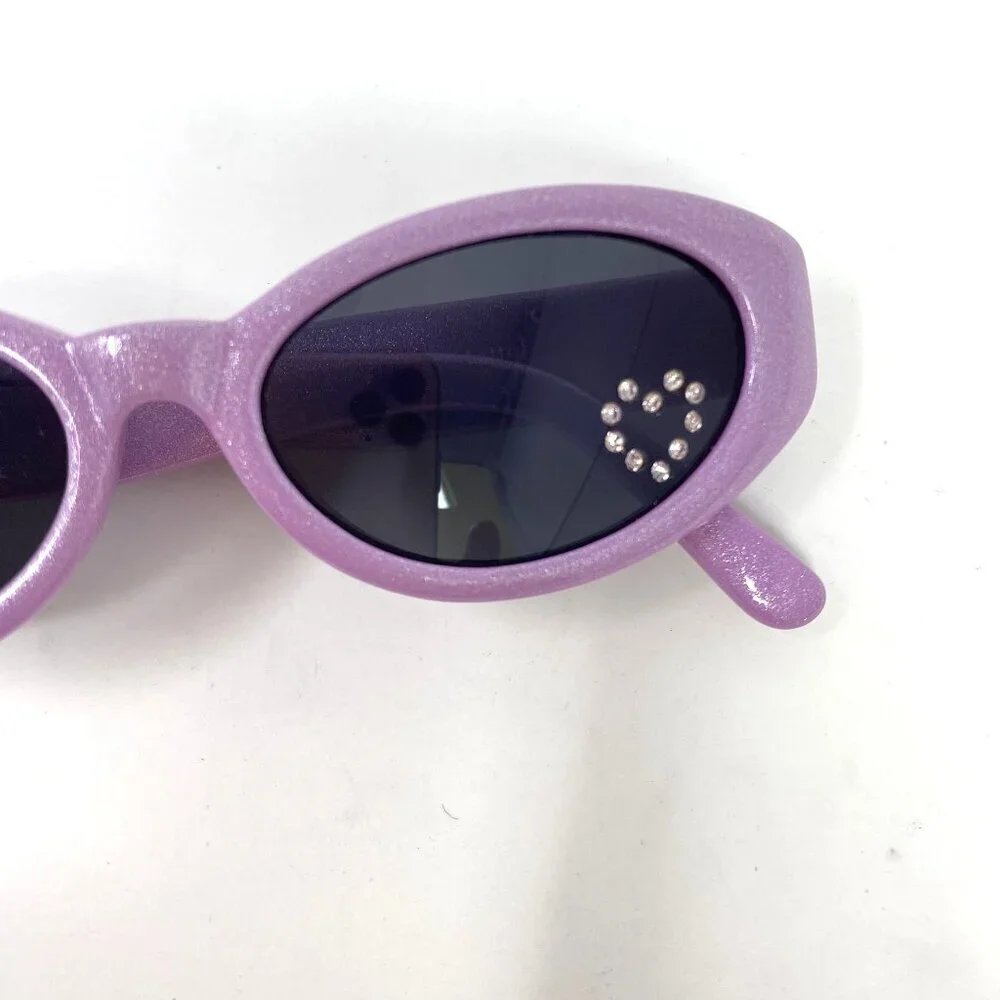 Mattel Barbie Child's Purple Sunglasses Crystal Heart Dark Lenses. J3